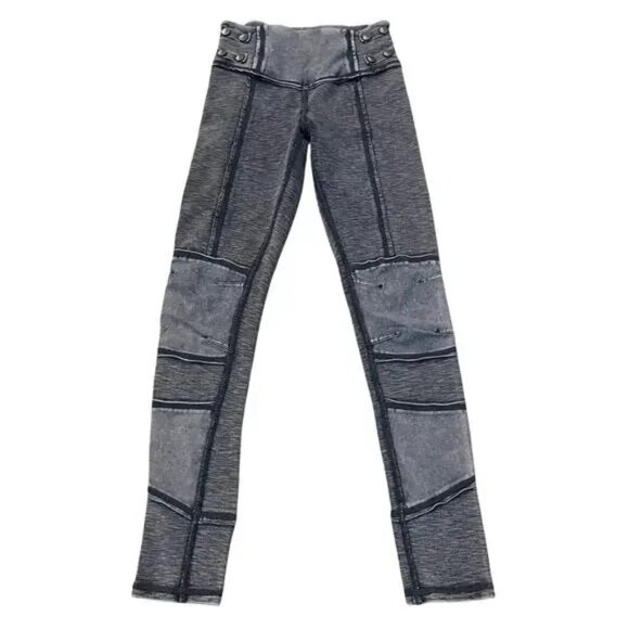 Free People Movement Catch Me If You Can Gray Moto Leggings - Picture 4 of 10